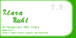 klara muhl business card